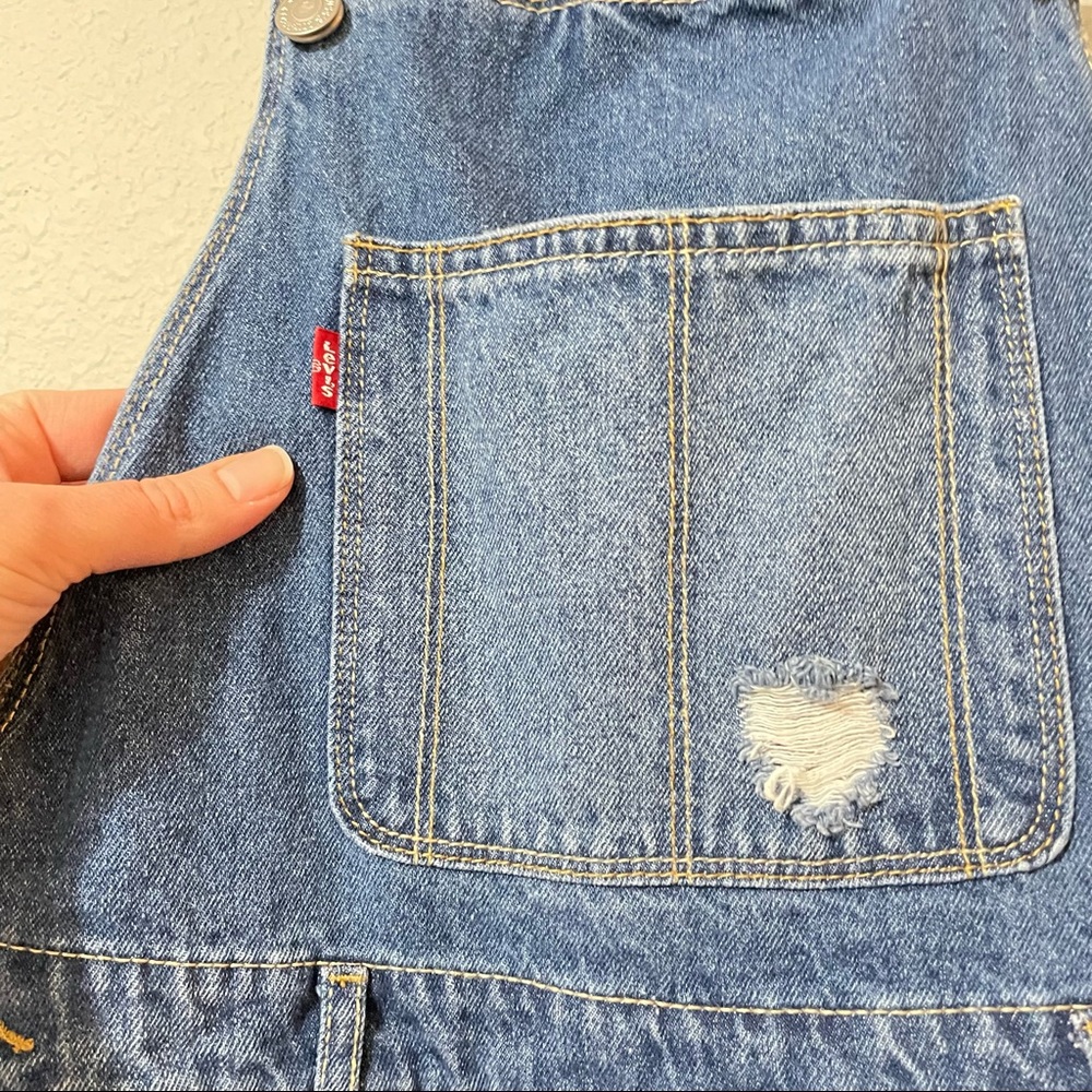 Levi’s Denim Shortall Overall Shorts Girls 14 EUC - Picture 4 of 10